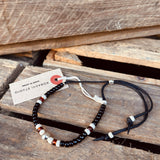 Kobashi Studio | Japanese Beads Bracelet 5mm Silver 925 /Black/Off-White/Orange | BRLS5002