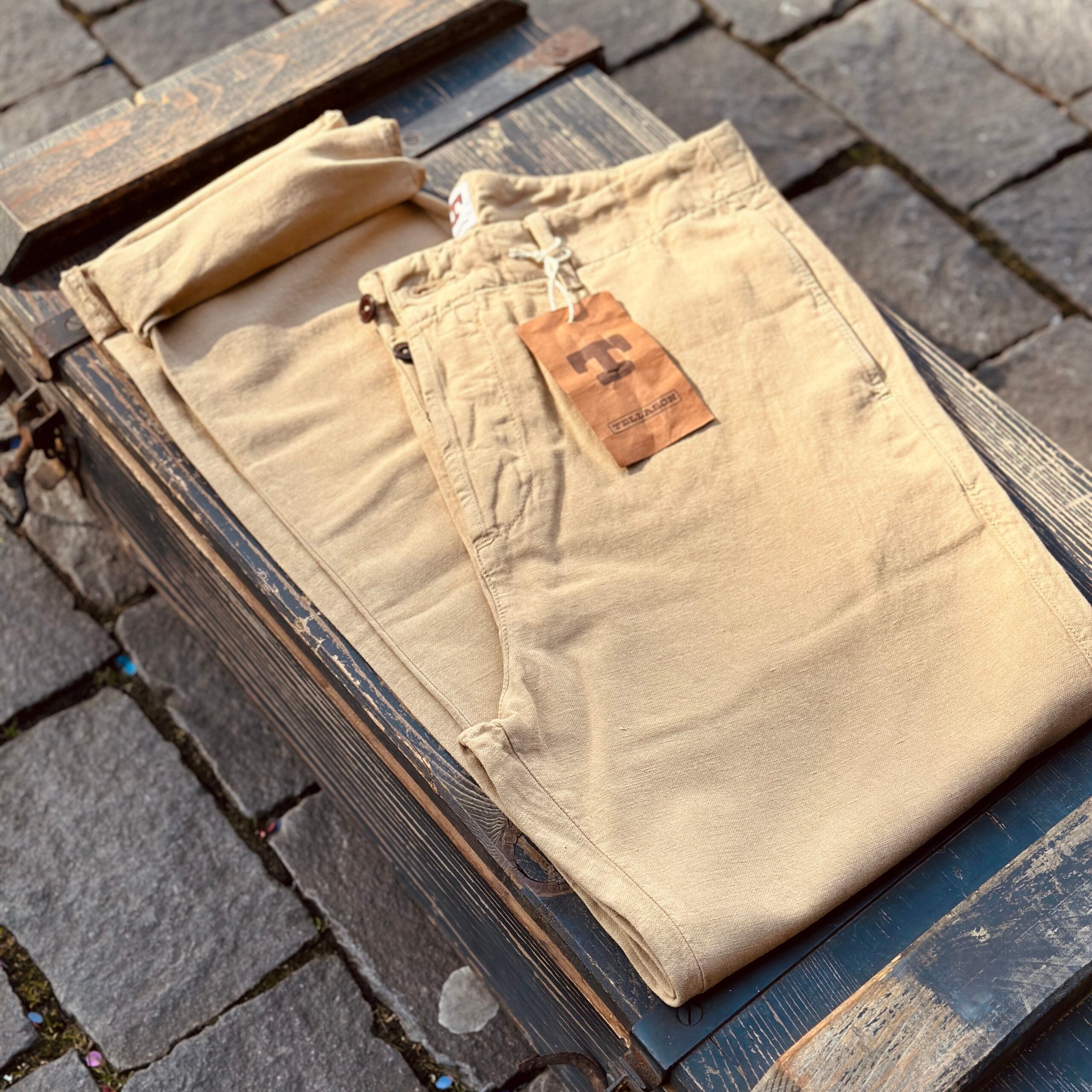 Tellason | Army Chino | Cotton / Linen Slub | Desert Sand