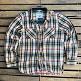 The Flat Head | FN-SNR-014L | Shirt | Flannel | Check Work | Ivory