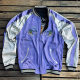 The Flat Head | FN-OJ-SV004 | Souvenir Jacket | Tiger & Japan Map | Black & Purple