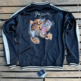 The Flat Head | FN-OJ-SV004 | Souvenir Jacket | Tiger & Japan Map | Black & Purple