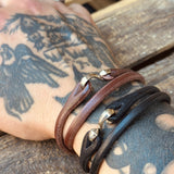 The Flat Head | FN-GLB-102 | Double Wrap Leather Bracelet