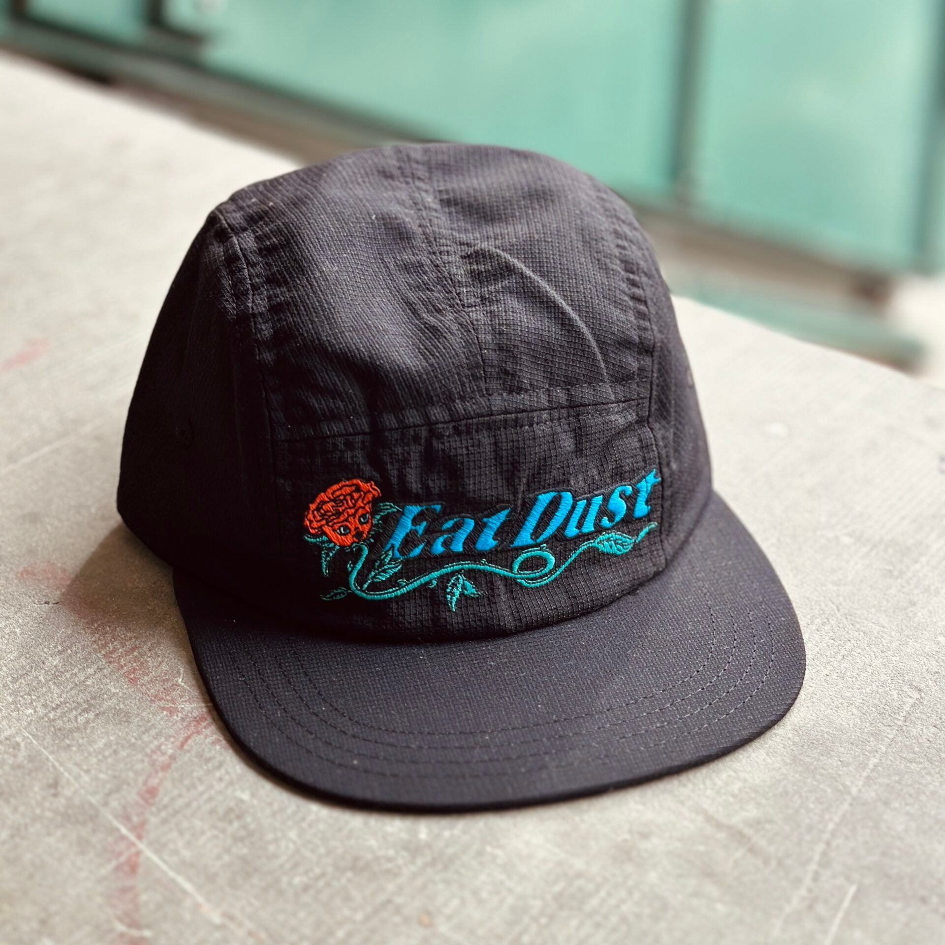 Eat Dust | 5 PANEL CAP ROSE EAT DUST MICRO RIPSTOP | BLACK