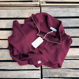 Merz b. Schwanen | MWZP04.506 | Half-Zip Merino Pullover | burgundy