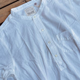 Fullocunt | 4900-21 | Stand Collar Chambray Shirt | White