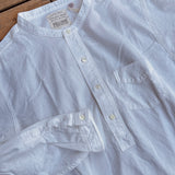Fullocunt | 4900-21 | Stand Collar Chambray Shirt | White