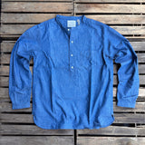 Fullcunt | 4900-21 | Stand Collar Chambray Shirt | Blue