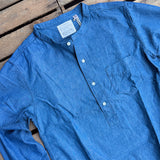 Fullcunt | 4900-21 | Stand Collar Chambray Shirt | Blue