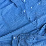 Fullcunt | 4900-21 | Stand Collar Chambray Shirt | Blue