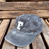 Fullcount | 6843HW | 6Panel Denim Baseball Cap 'F' Patch | Vintage Wash | Black