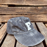 Fullcount | 6843HW | 6Panel Denim Baseball Cap 'F' Patch | Vintage Wash | Black