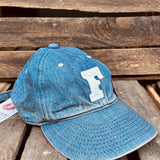 Fullcount | 6843HW | 6Panel Denim Baseball Cap 'F' Patch | Vintage Wash | Indigo Blue