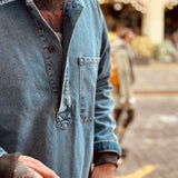 Eat Dust | Fisherman Shirt | Delhi Denim | Bleach Wash