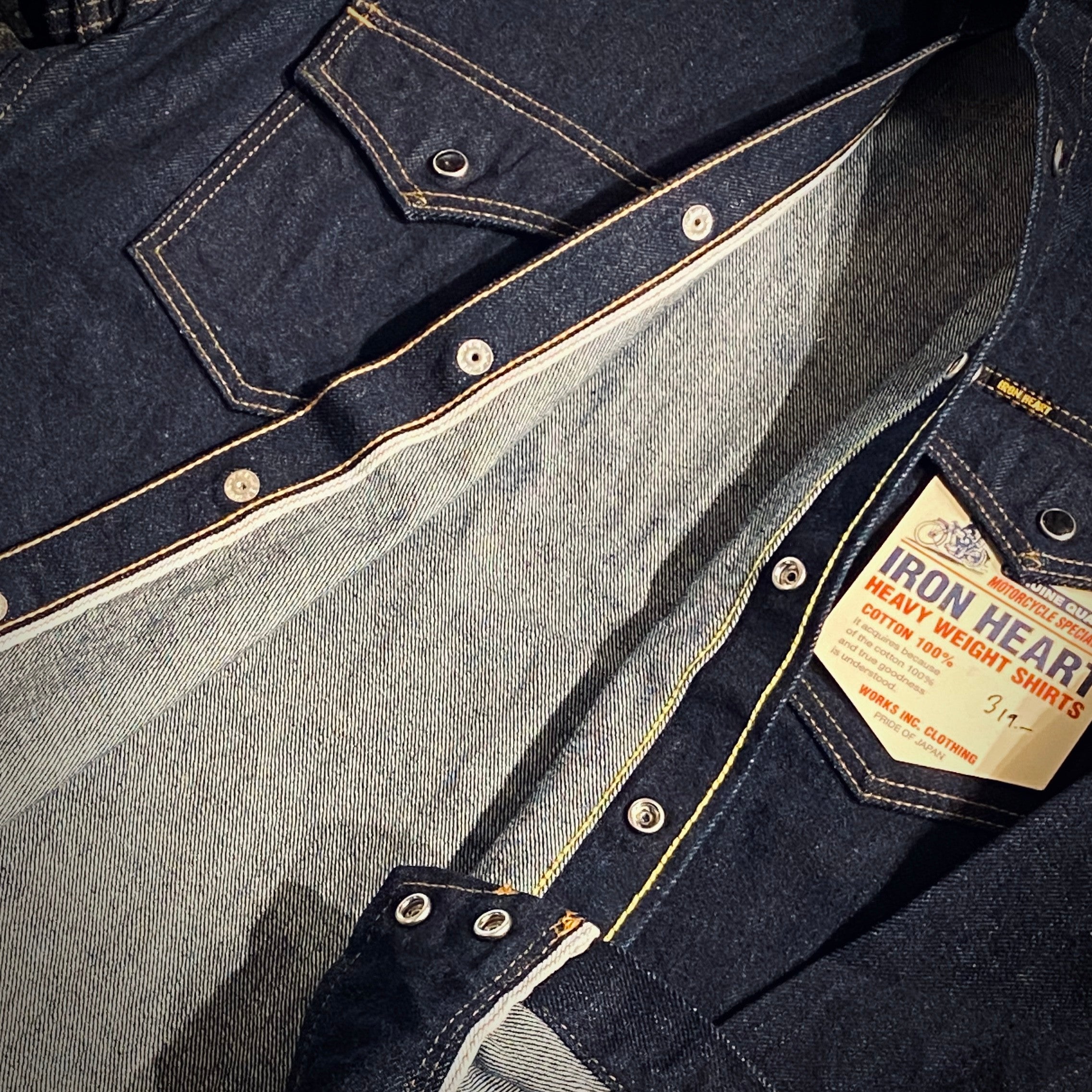 Iron Heart | 12oz Selvedge Denim Western Shirt - Indigo | IHSH-33-Indigo