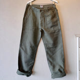 Tellason | Fatigue Pant | Straight Cotton/Linen Slub | Moss