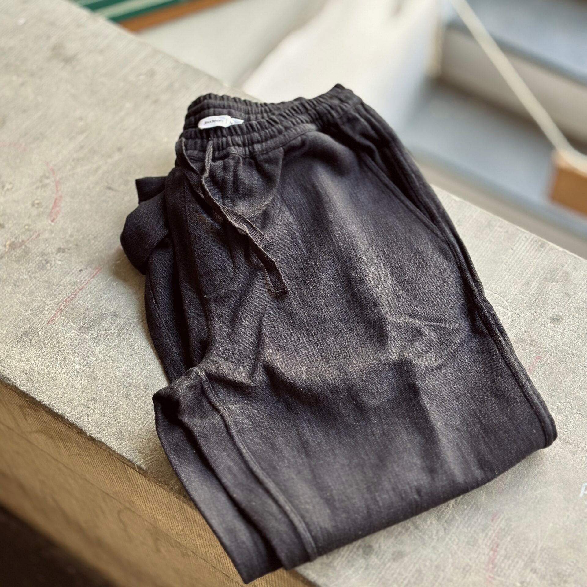 3sixteen | Easy Pant | Black Cotton/Linen