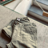 Tellason | Fatigue Pant | Straight Cotton/Linen Slub | Moss