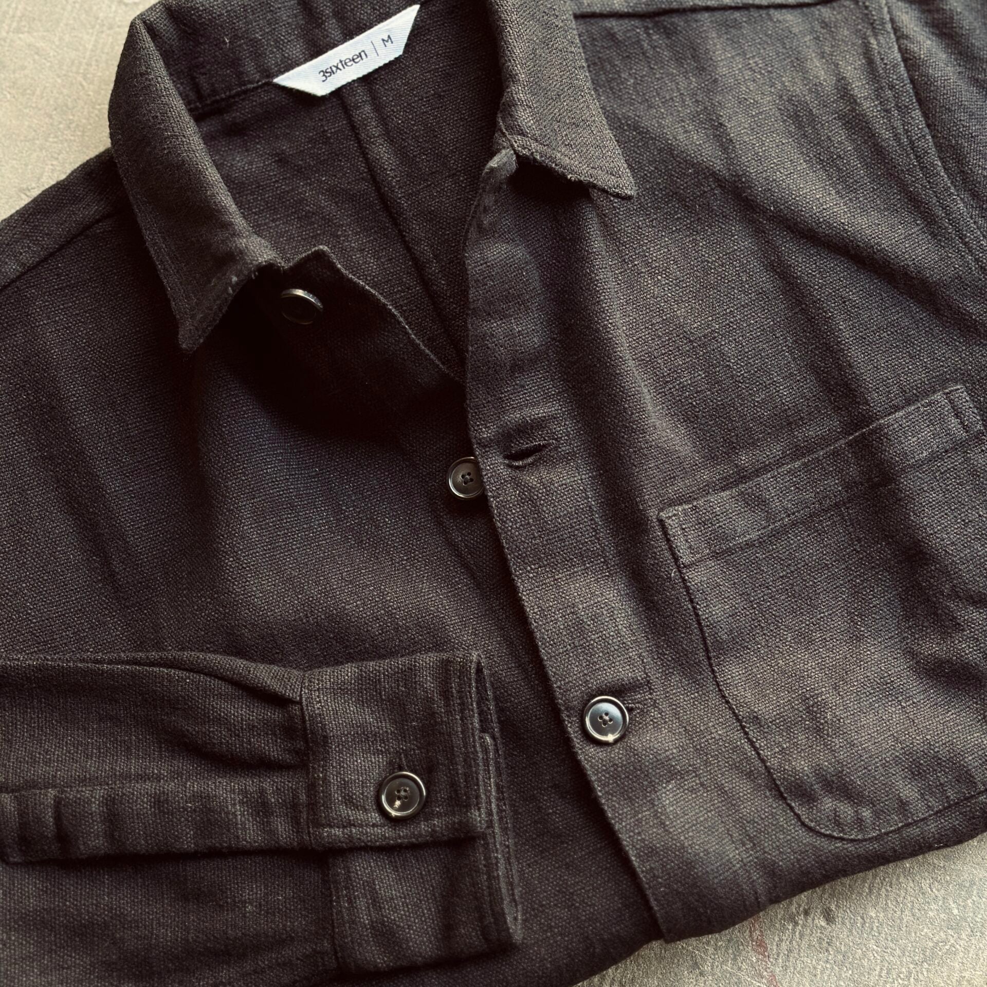 3sixteen | Shop Jacket | Black | Cotton/Linen