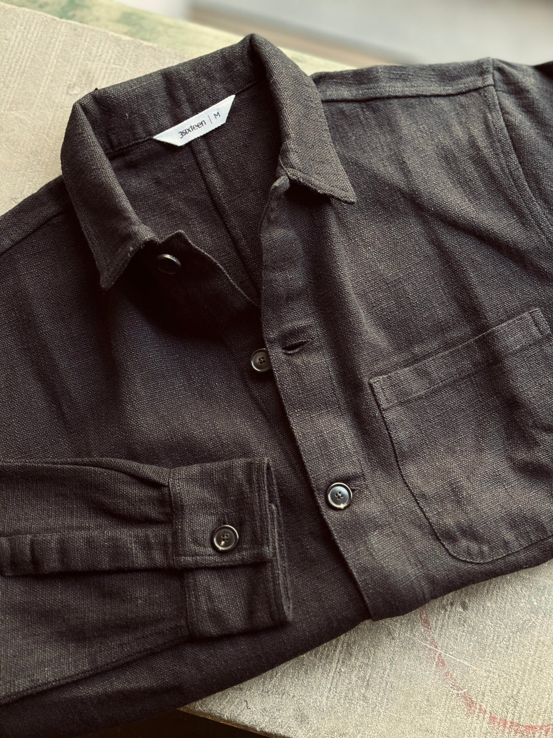 3sixteen | Shop Jacket | Black | Cotton/Linen