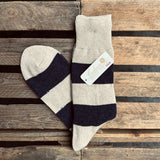 Anonymous Ism | Wool Cashmere Stripes Crew | Oatmeal
