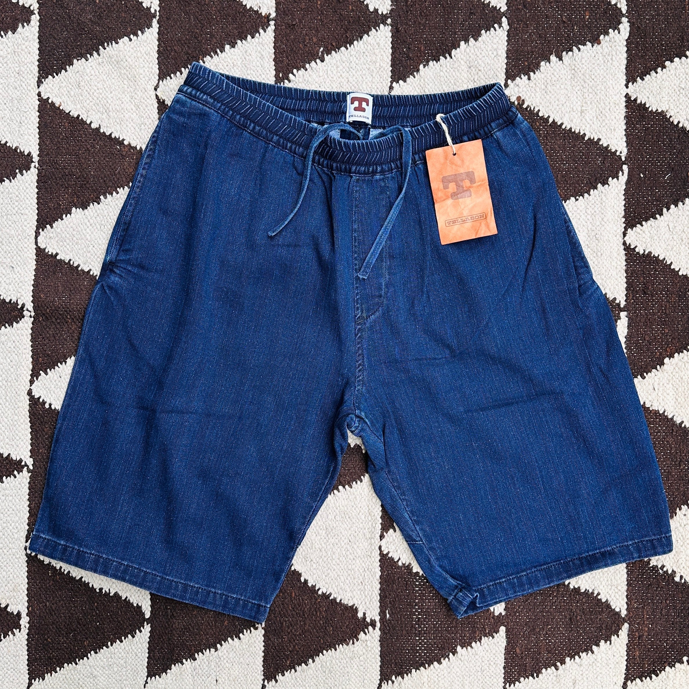 Tellason | Easy Short | Herringbone Muri | Real Indigo