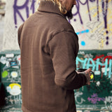 Dehen 1920 | Shawl Sweater Coat | Wool Knt | Brown