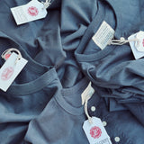 Fullcount | 5222LH-21 | Flat Seam Heavy Weight Long sleeve Henley | Ink Black