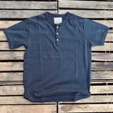 Fullcount | 5222H-21 | Flat Seam Heavyweight Henley T-Shirt | Ink. Black