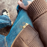 Dehen 1920 | Full-Throttle Moto-Sweater | Brown