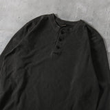 Barns Outfitters | BR-3044PG | Henry Neck L/S T-shirt | Pigment Dye | 19/BLK