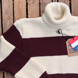 Heimat | RUGR2S41 | Signal Rollneck Rugby | Seashell / Burgundy