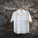 Delikatessen | Camp Shirt | short sleeve | D1145 / P27 |  off-white jaquard cotton