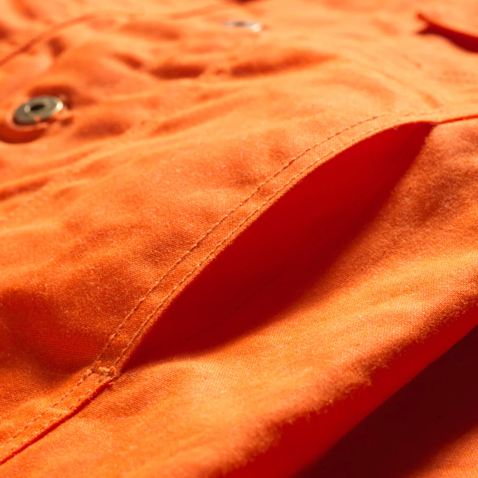 Ginew | Wax Canvas Rider Jacket | orange