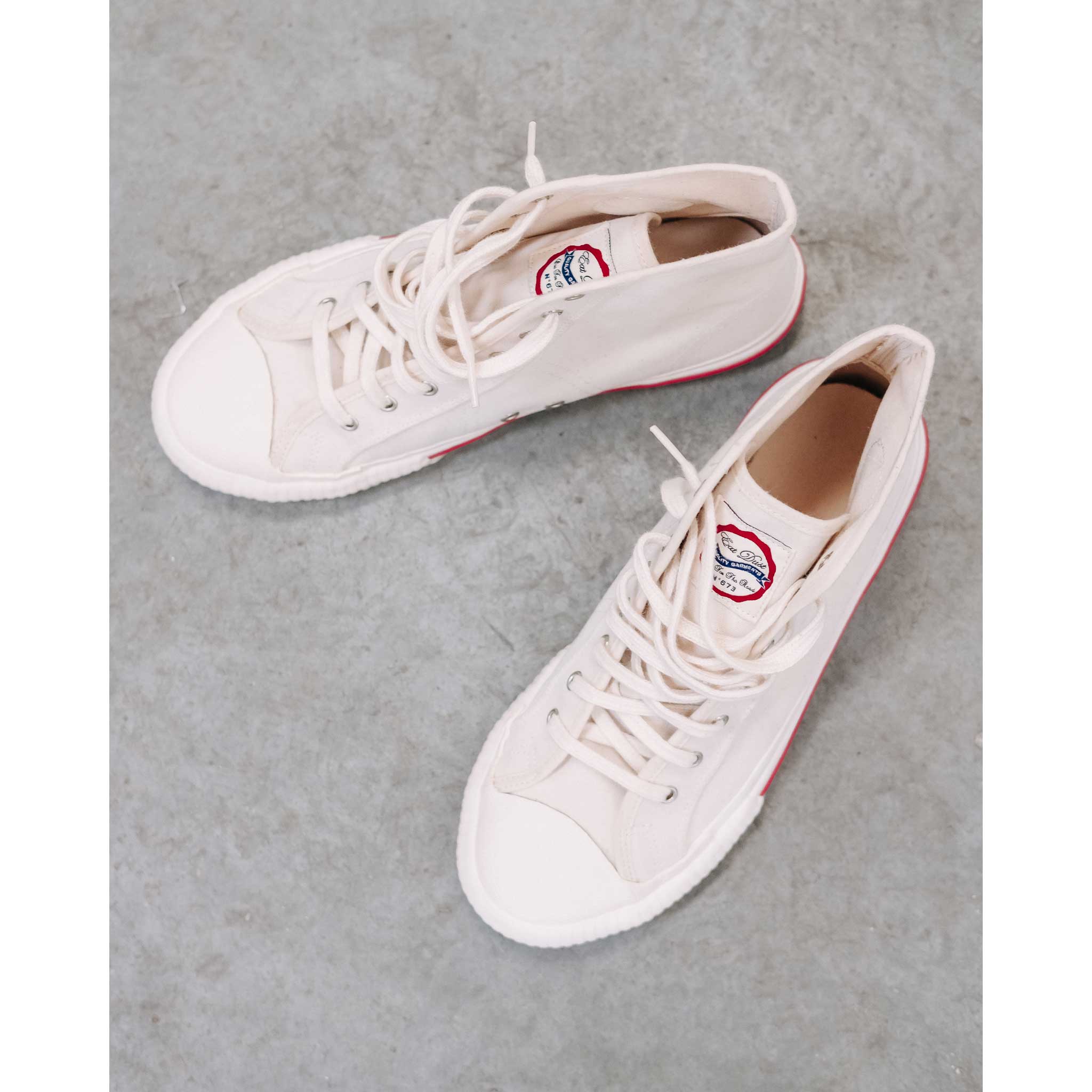 Eat Dust | Jay High Top Canvas Sneakers | Ecru