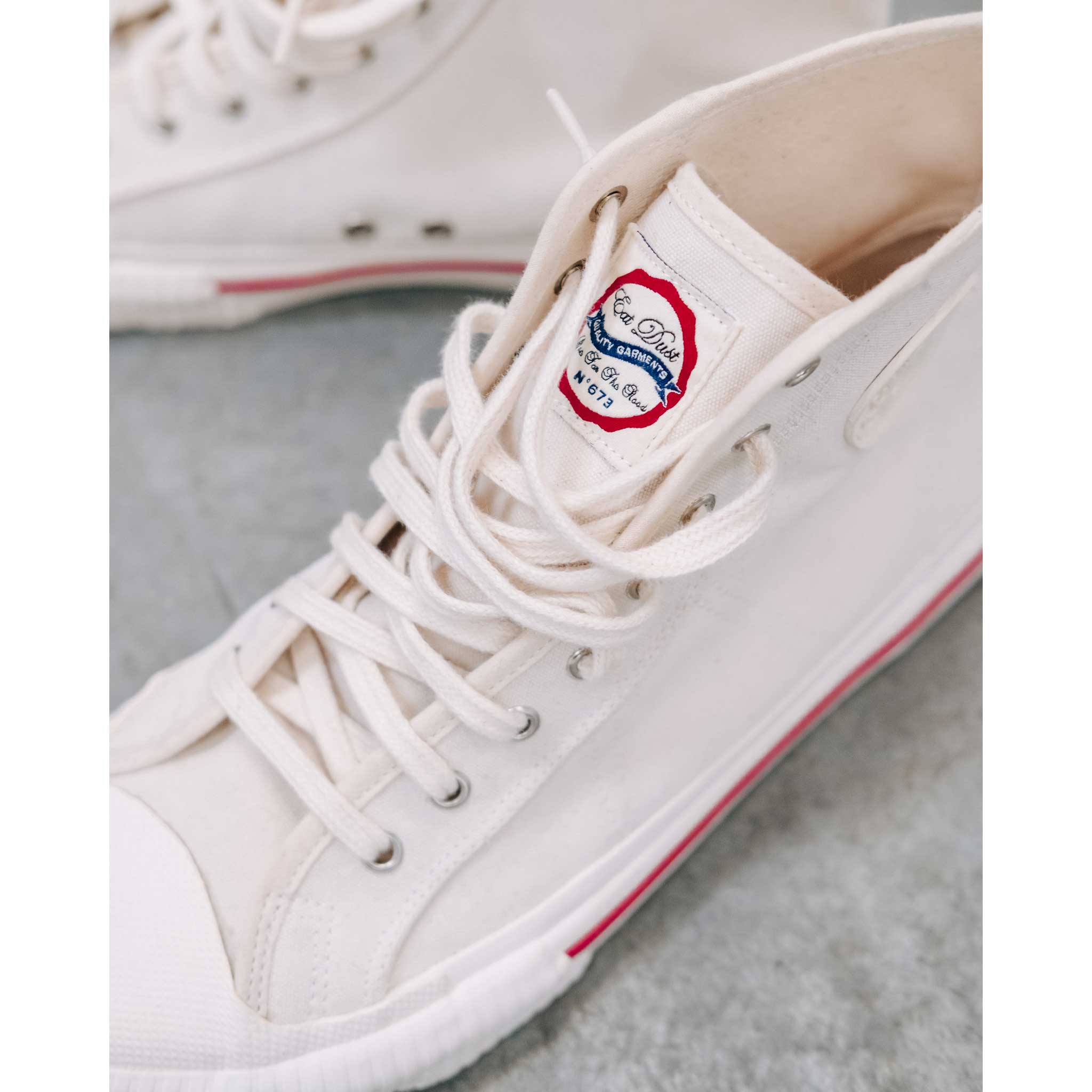 Eat Dust | Jay High Top Canvas Sneakers | Ecru