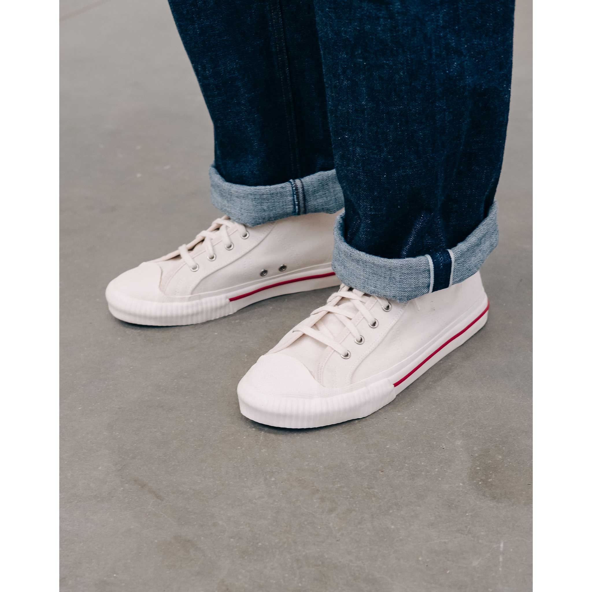 Eat Dust | Jay High Top Canvas Sneakers | Ecru