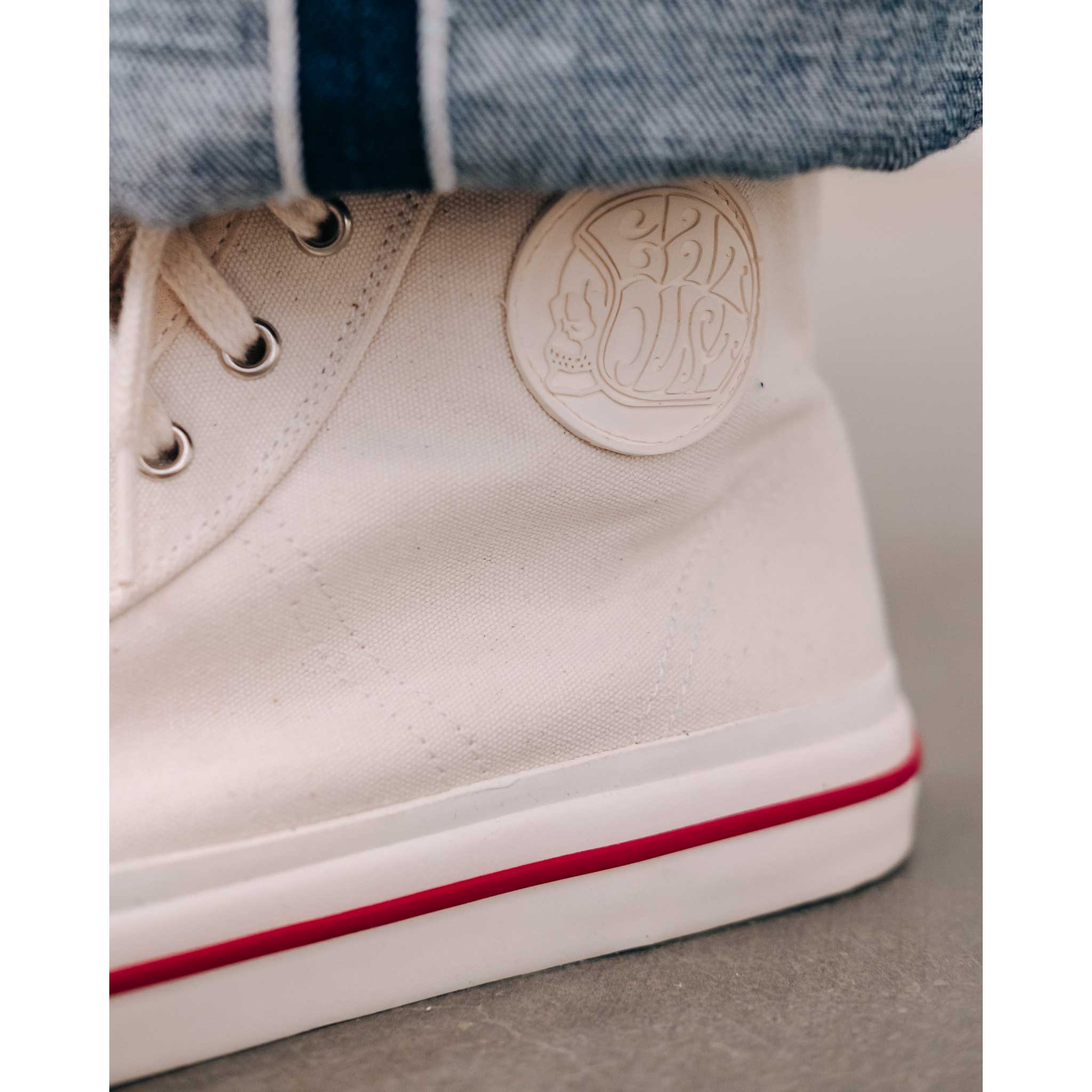 Eat Dust | Jay High Top Canvas Sneakers | Ecru