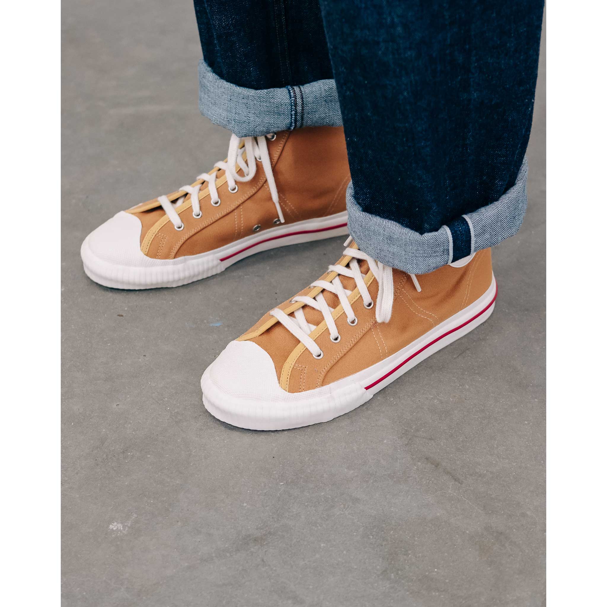 Eat Dust | Jay High Top Canvas Sneakers | Mustard