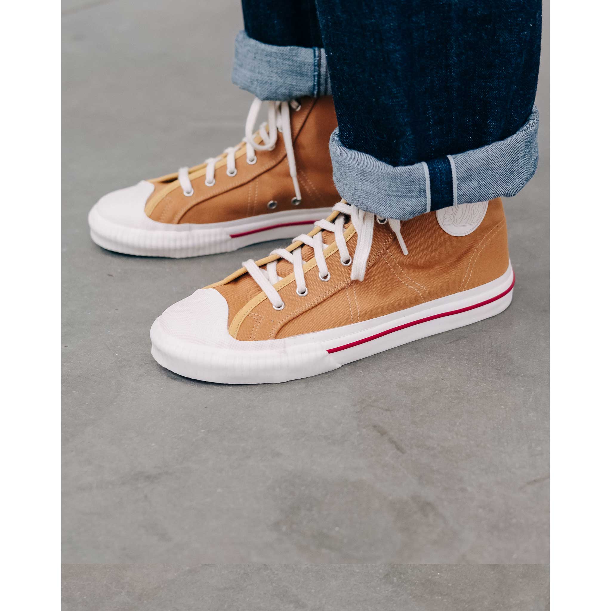 Eat Dust | Jay High Top Canvas Sneakers | Mustard