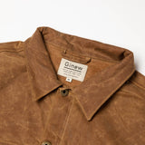 Ginew | Wax Canvas Rider Jacket | brown point collar