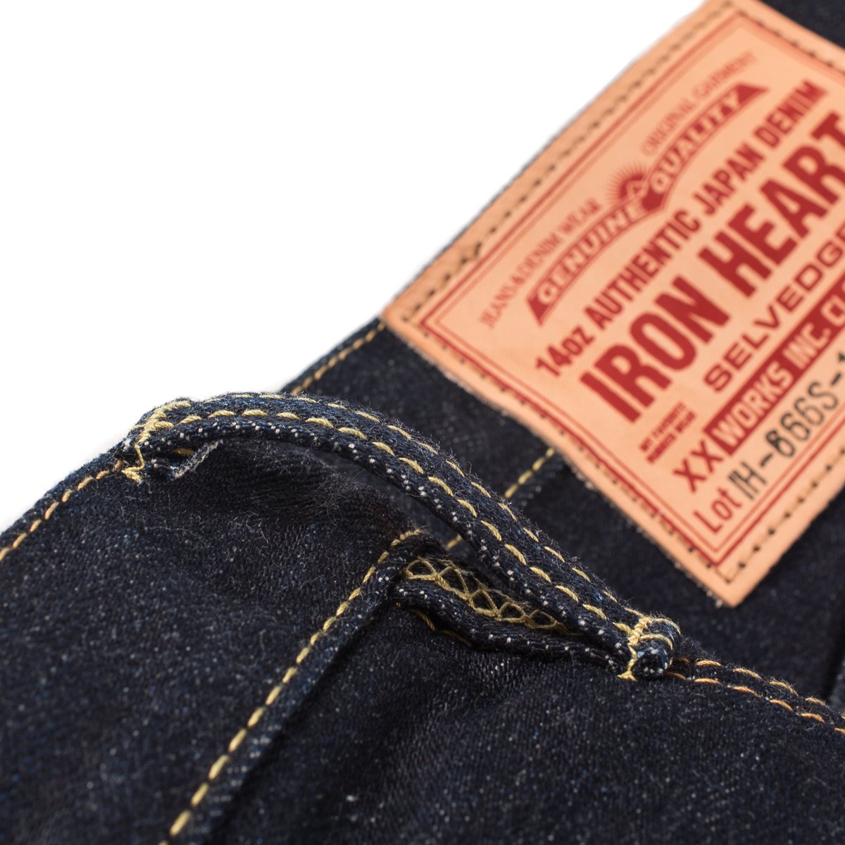 Iron Heart | IH-666S-142 | 14oz Selvedge Denim Slim Straight Cut Jeans | Indigo