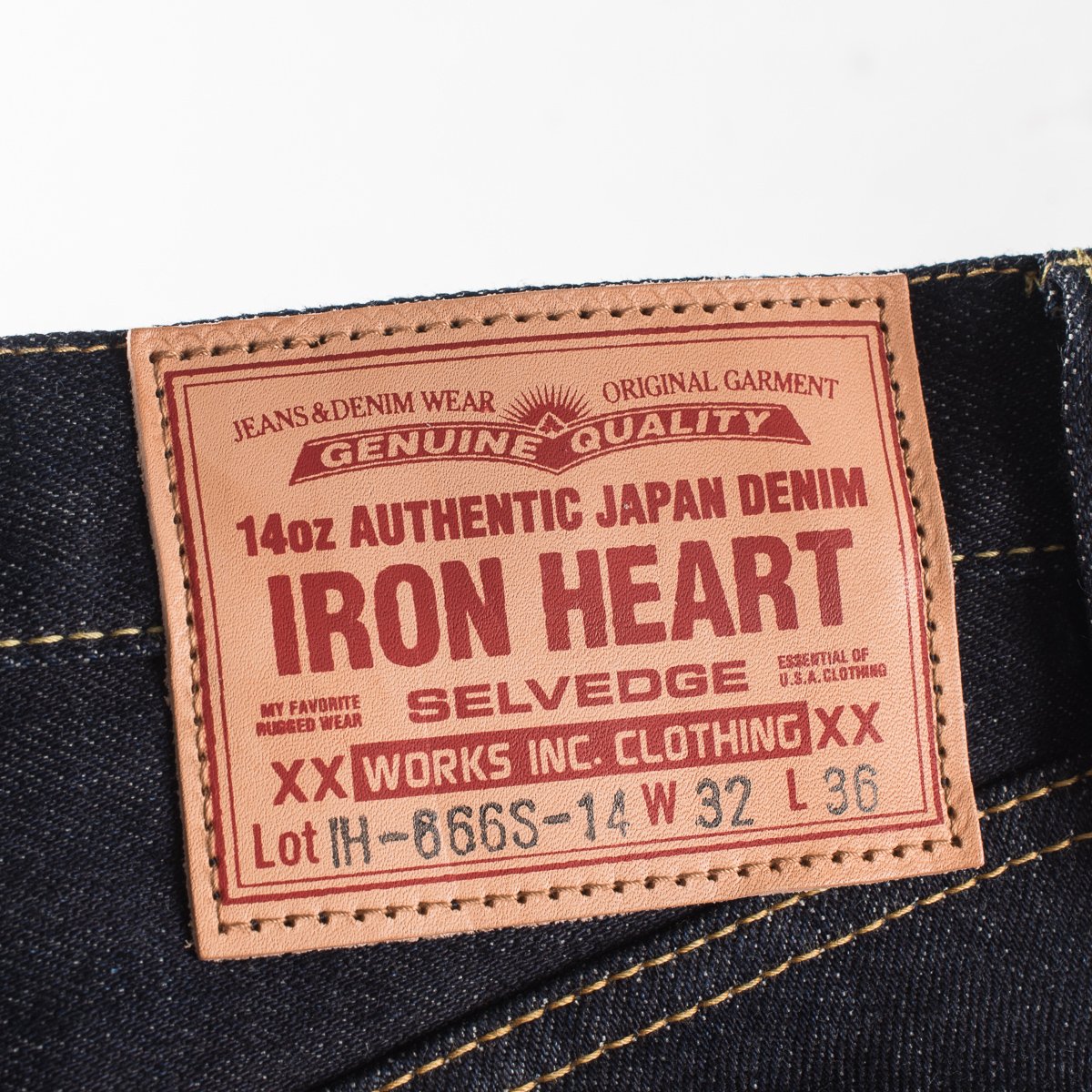 Iron Heart | IH-666S-142 | 14oz Selvedge Denim Slim Straight Cut Jeans | Indigo