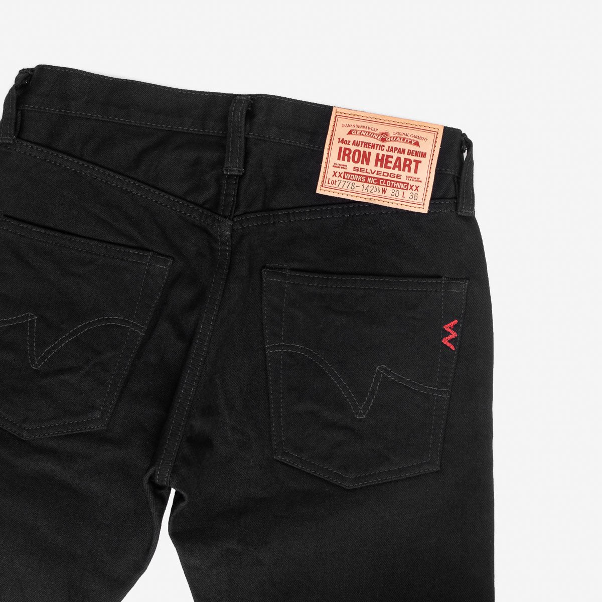 Iron Heart | IH-777S-142bb | 14oz Selvedge Denim | Slim Tapered Jeans | Black/Black