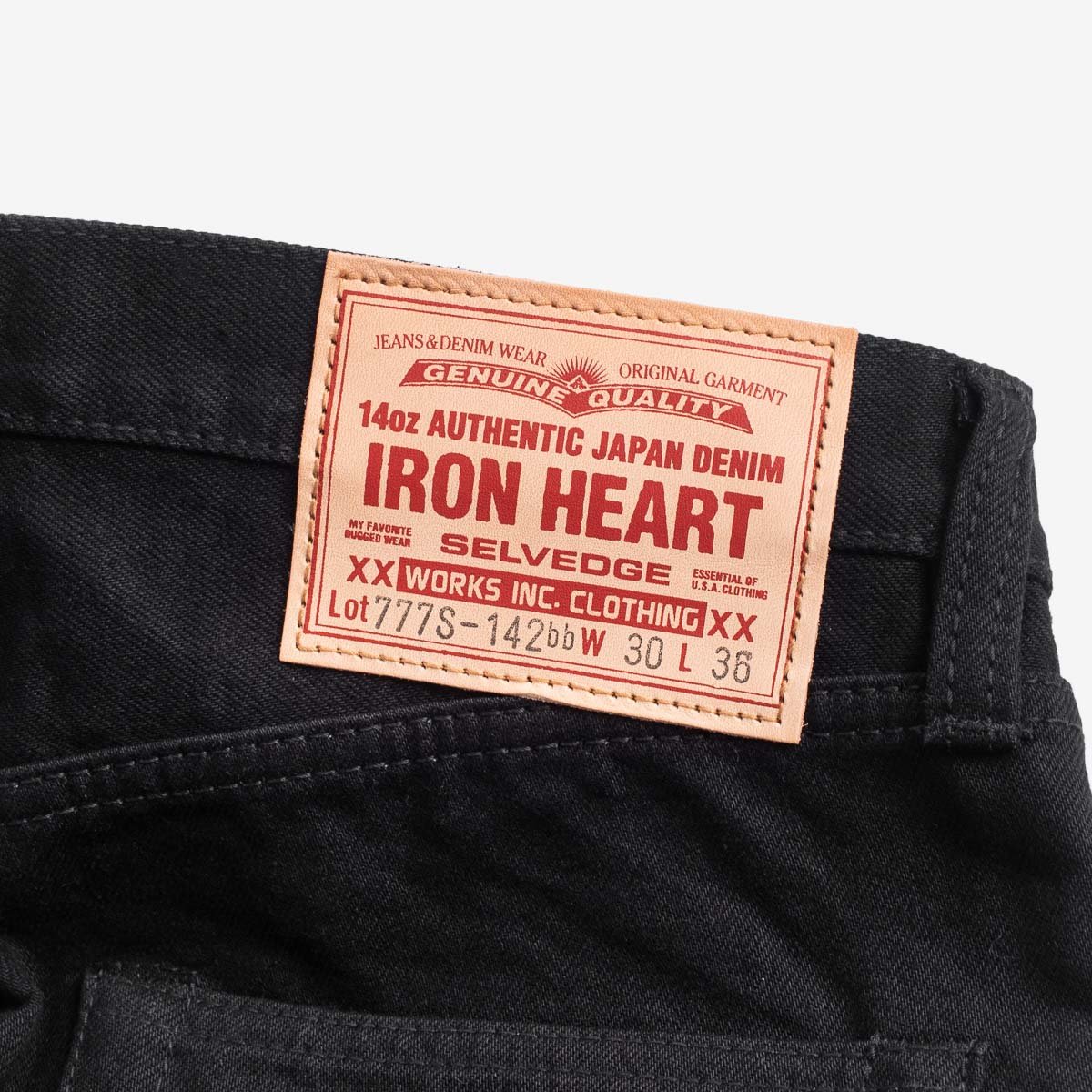 Iron Heart | IH-777S-142bb | 14oz Selvedge Denim | Slim Tapered Jeans | Black/Black