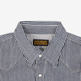 Iron Heart | IHSH-07-IND | 12oz Hickory Stripe Western Shirt | Indigo