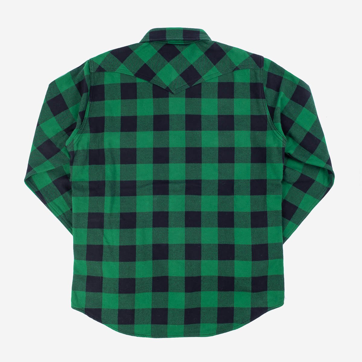 Iron Heart | IHSH-232-GRN | Ultra Heavy Flannel Buffalo Check Western Shirt | Green/Black