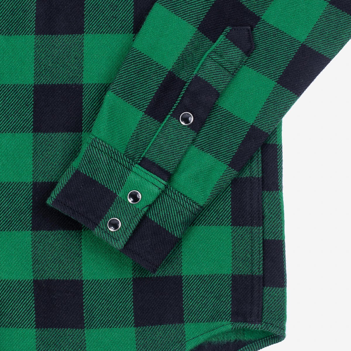 Iron Heart | IHSH-232-GRN | Ultra Heavy Flannel Buffalo Check Western Shirt | Green/Black