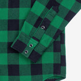 Iron Heart | IHSH-232-GRN | Ultra Heavy Flannel Buffalo Check Western Shirt | Green/Black