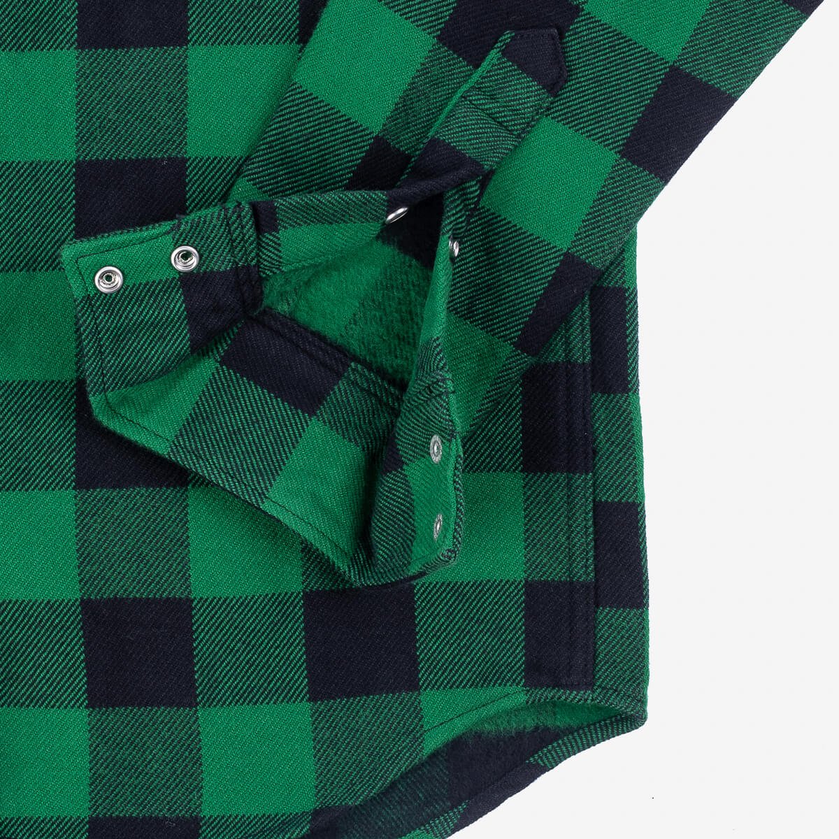 Iron Heart | IHSH-232-GRN | Ultra Heavy Flannel Buffalo Check Western Shirt | Green/Black