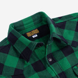 Iron Heart | IHSH-232-GRN | Ultra Heavy Flannel Buffalo Check Western Shirt | Green/Black